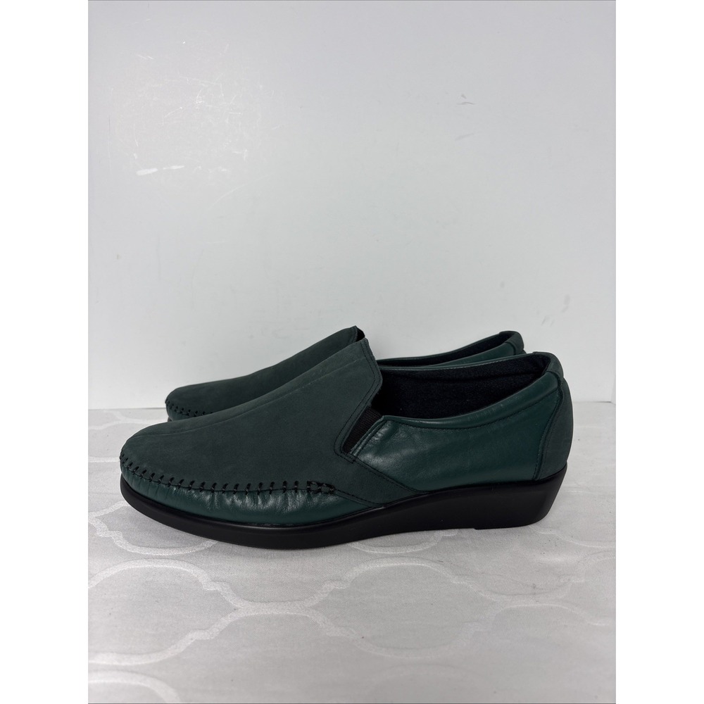 New SAS Dream Shoes Women Size 10.5WW Forest Green Slip On Comfort Loafers READ - Picture 4 of 11